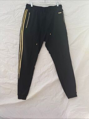 Andrew Christian Black Joggers with Gold Stripes